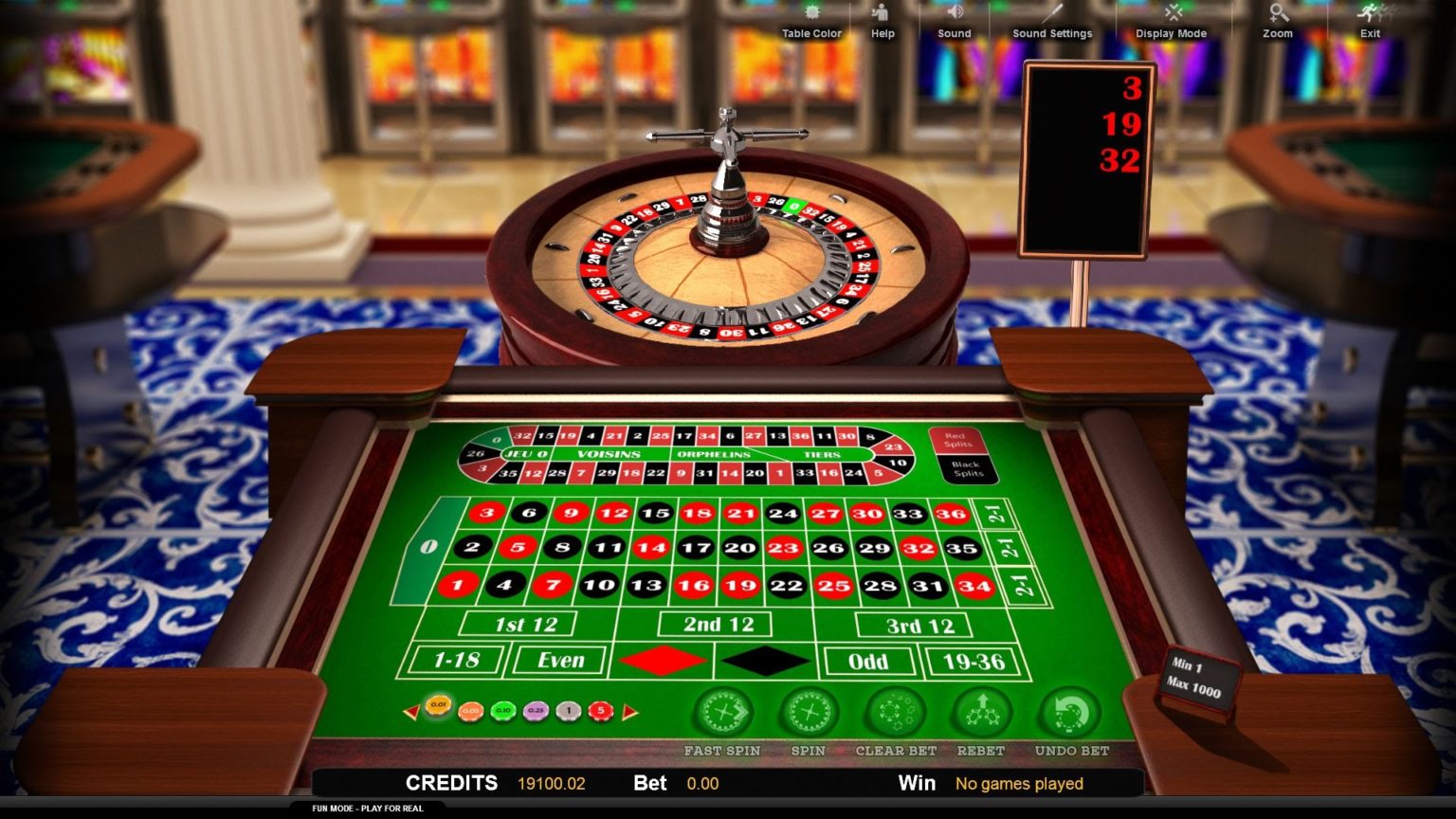 roulette table using cards good odds